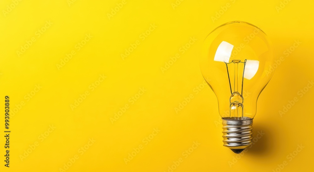 Light Bulb on Yellow Background Inspiration Idea Innovation Concept Light Bulb on Yellow Background Inspiration Idea Innovation Concept