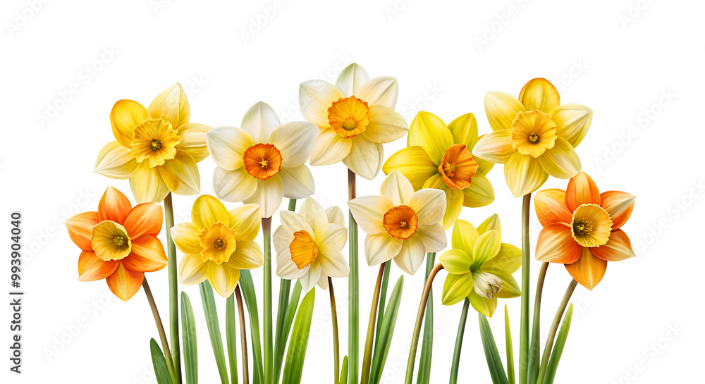 Obraz premium daffodils isolated on white background