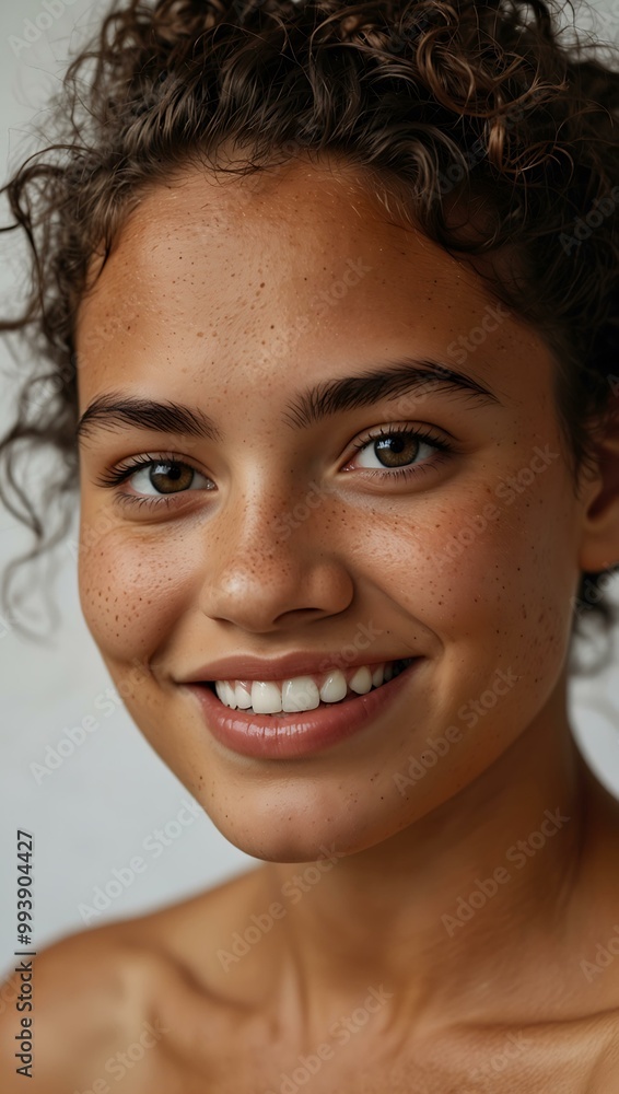 Portrait of a smiling Oceania girl with a plain background. Portrait of a smiling Oceania girl with a plain background.