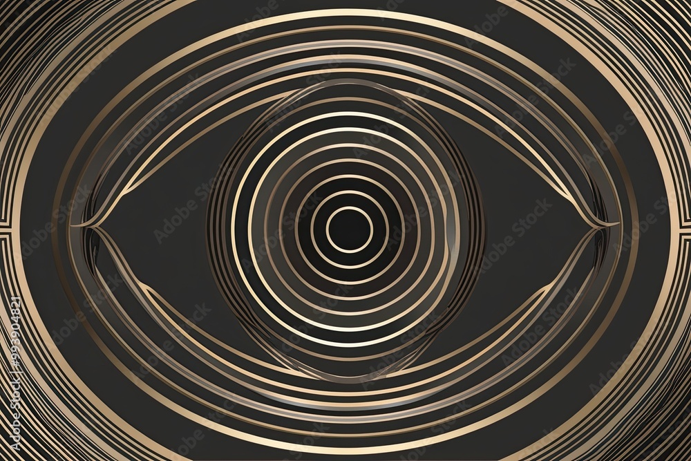 Sophisticated Seamless Art Deco Pattern with Black Oval and Spiraled Lines Sophisticated Seamless Art Deco Pattern with Black Oval and Spiraled Lines