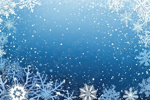 Enchanting Blue and White Winter Holiday Background Featuring Snow Cascades and Whimsical Abstract Patterns