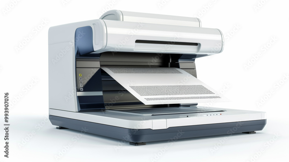Scanners for digitizing paper documents isolated on white background Scanners for digitizing paper documents isolated on white background