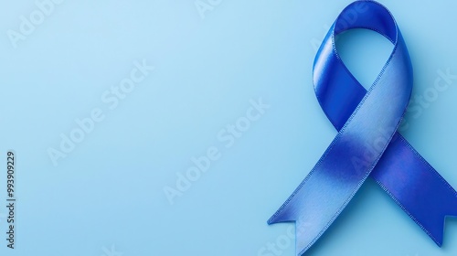 Colon cancer awareness ribbon on a medical background, support and awareness, colorectal cancer, cancer awareness