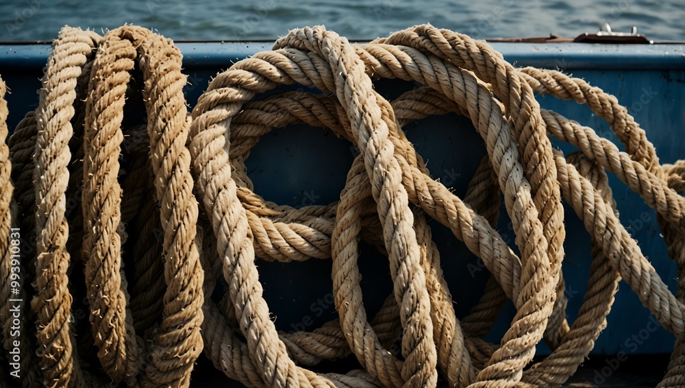 Ropes on a ferry. Ropes on a ferry.