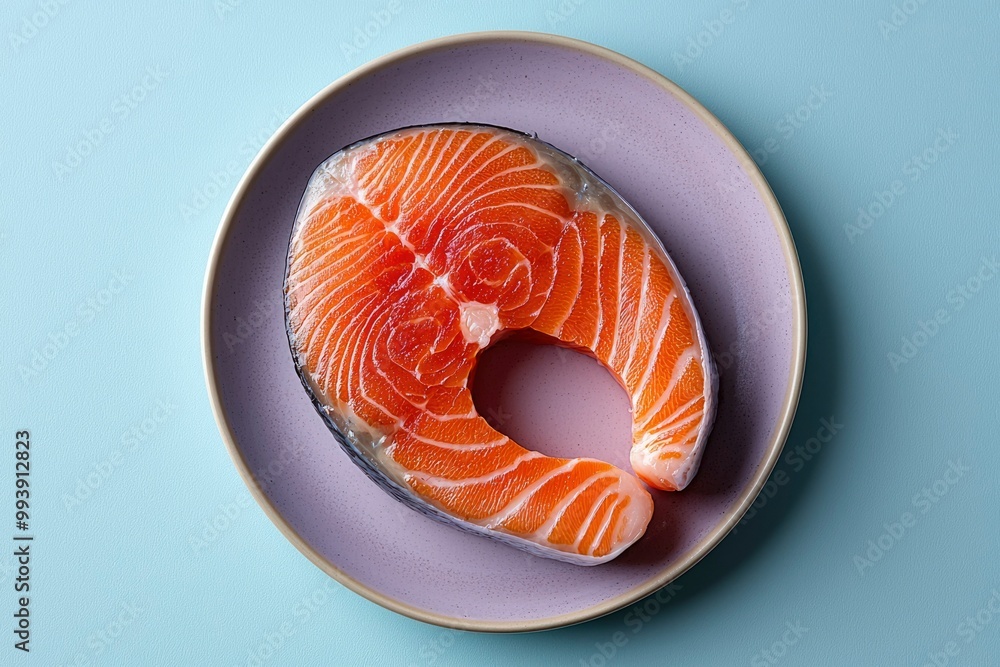© Outkast - Raw Salmon Fillet on a Purple Plate