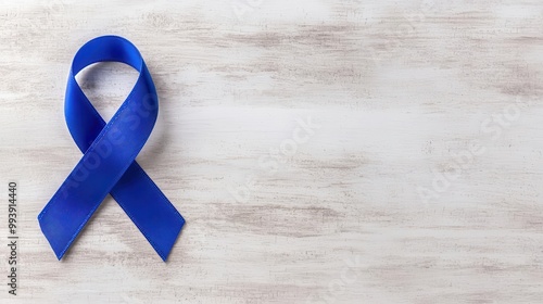 Colon cancer awareness ribbon on a medical background, support and awareness, colorectal cancer, cancer awareness photo