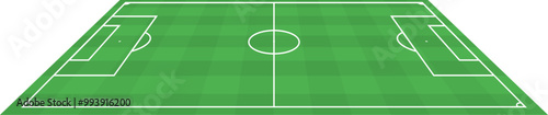 Football fields top view. Soccer grass fields with chalk lines. Green grass field background. Vector Football - Soccer Field. Scheme and marking of the football field, soccer field.