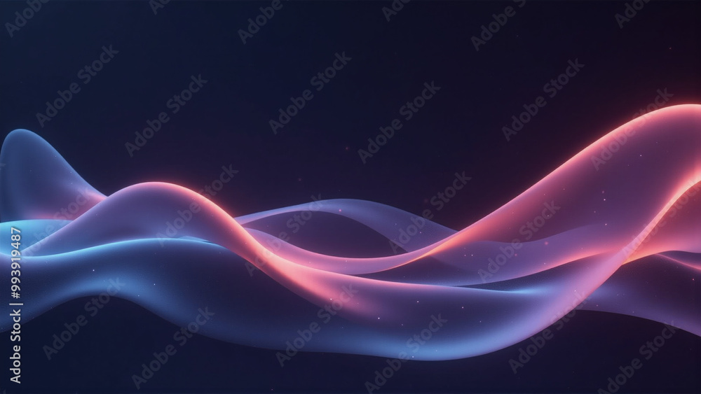 Naklejka premium Generative AI A minimalist and simple wallpaper with cool wave lines and calming colors, Simply minimalist modern background, cool abstract wave lines neon color background, cool minimalism background