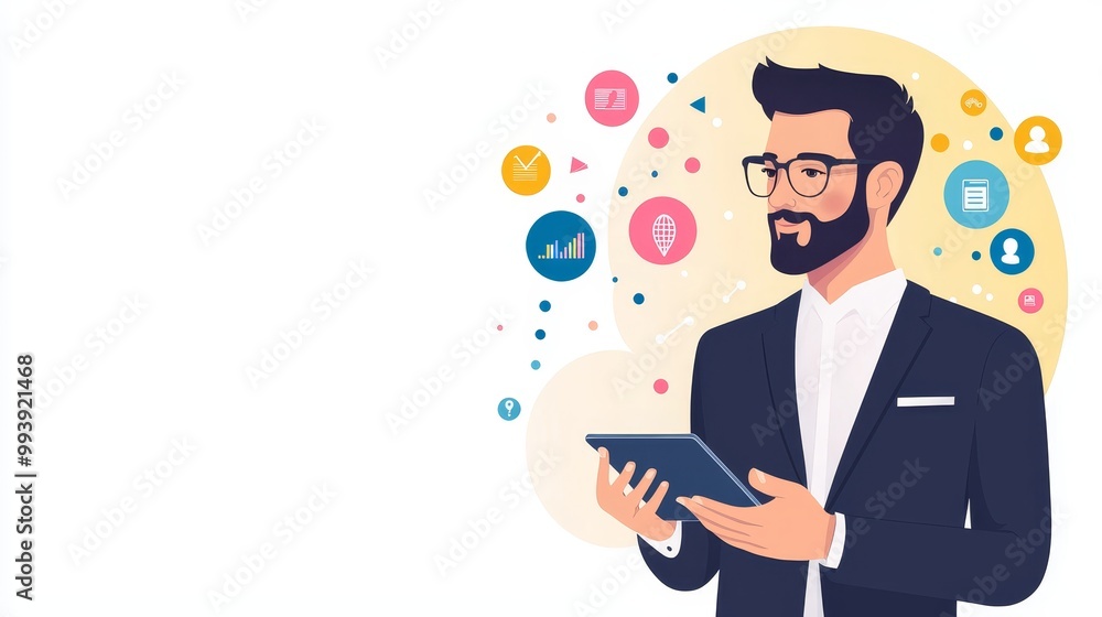 Professional Businessman Using Software Platform Professional Businessman Using Software Platform