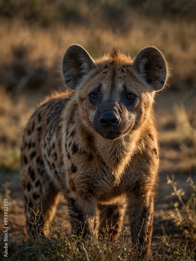 Spotted hyena, Africa's largest species, south of the Sahara. Spotted hyena, Africa's largest species, south of the Sahara.