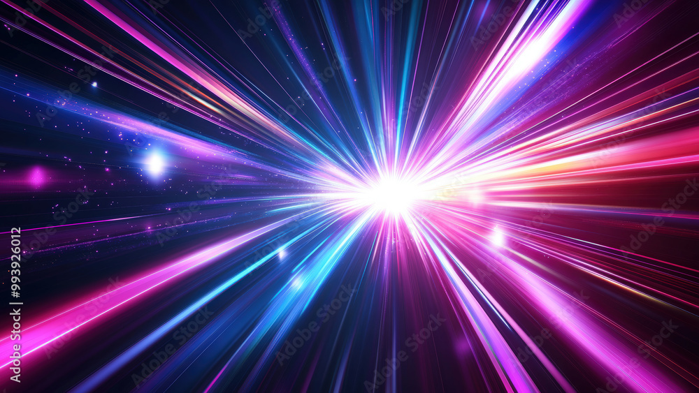 A burst of colorful light rays radiating outwards. A burst of colorful light rays radiating outwards.