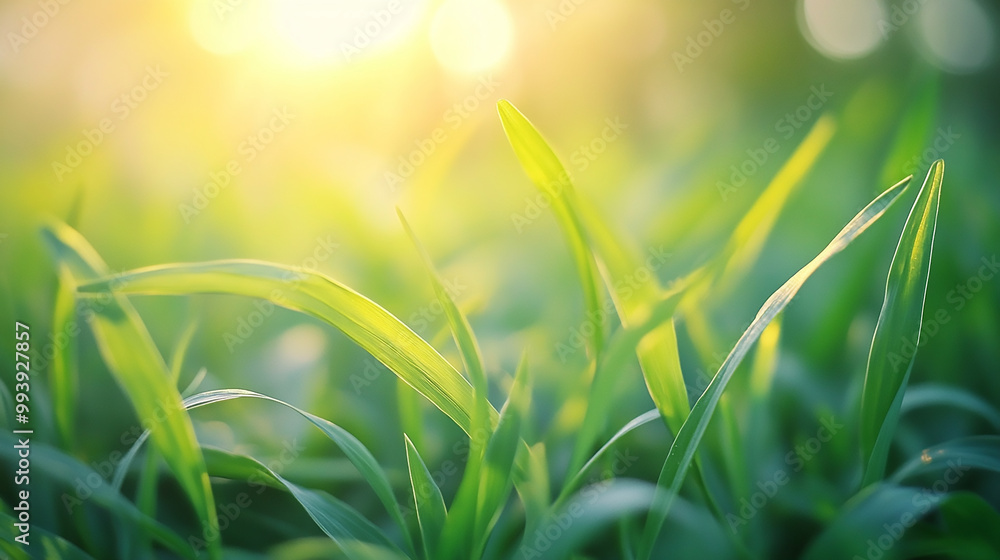 Sunlight streaming through blades of grass Lush green grass blades in closeup with a blurred sunlit background
Sunlight streaming through blades of grass Lush green grass blades in closeup with a blurred sunlit background