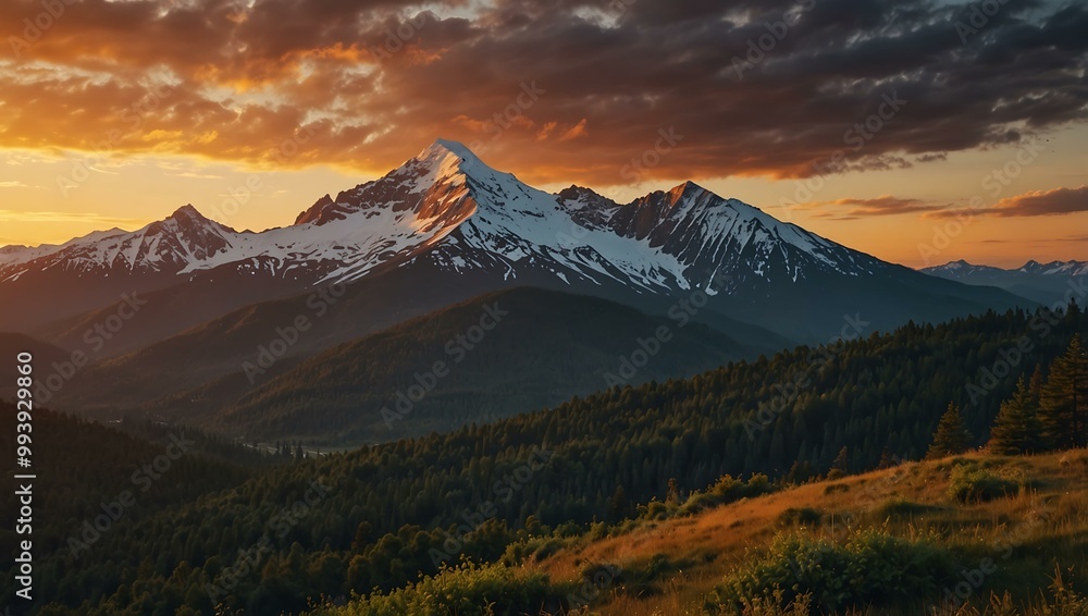 Sunset views in the mountains. Sunset views in the mountains.