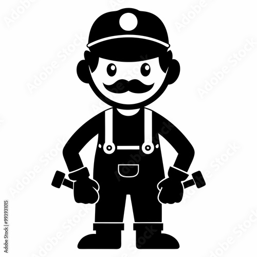 Plumber Black Vector silhouette