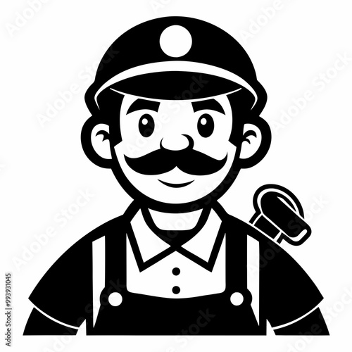 Plumber Black Vector silhouette