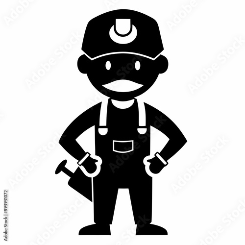 Plumber Black Vector silhouette