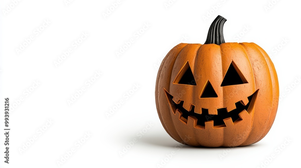 Halloween pumpkin with a spooky face, isolated on white background. Halloween pumpkin with a spooky face, isolated on white background.