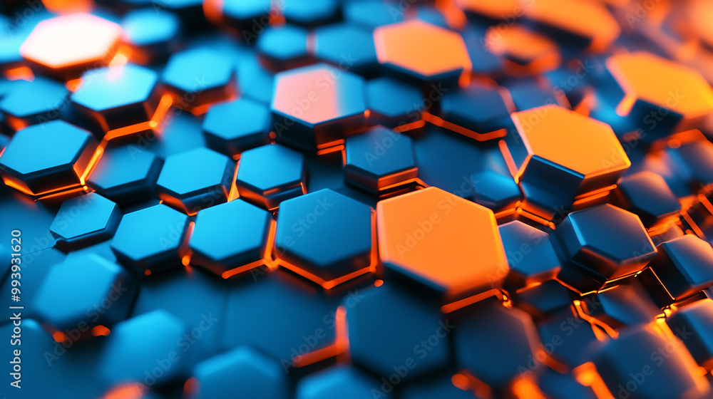Abstract vector background with hexagons. landscape of the virtual world Abstract vector background with hexagons. landscape of the virtual world