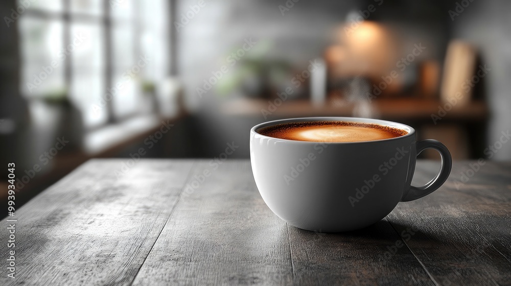 Minimalist Coffee Cup on Clean Surface Perfect for Lifestyle and Interior Design Projects Minimalist Coffee Cup on Clean Surface Perfect for Lifestyle and Interior Design Projects