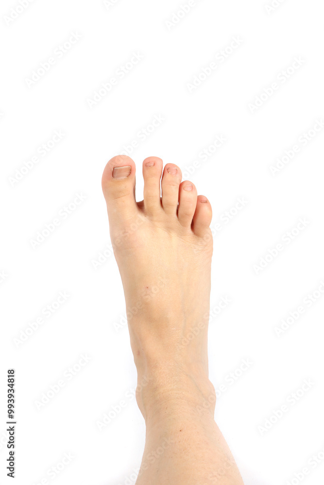 naked foot of a woman on a white background naked foot of a woman on a white background
