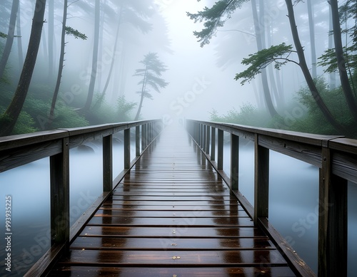 Foggy Forest Path Leading to the Unknown