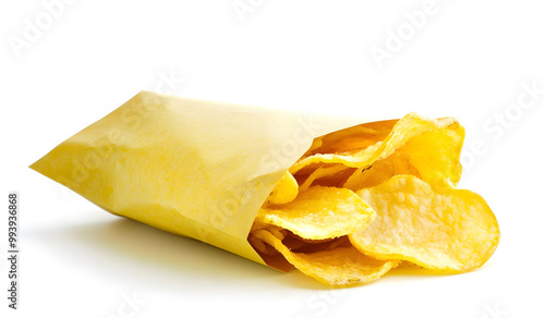 Yellow Chips Bag with Crispy Potato Chips design