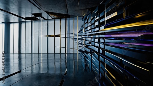 The essence of artistic expression is captured through dynamic shapes and striking hues