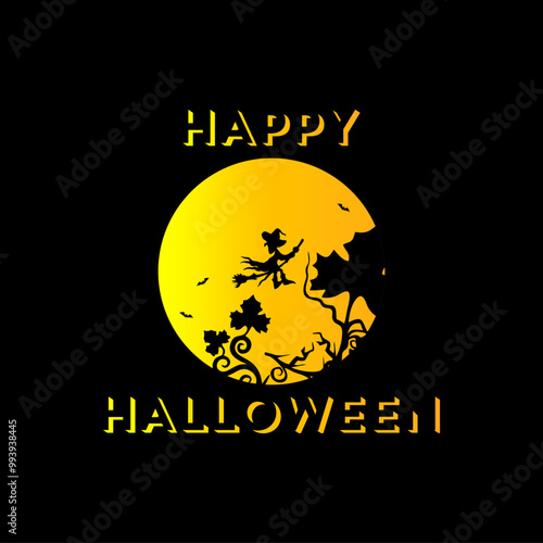 halloween background with moon and bats