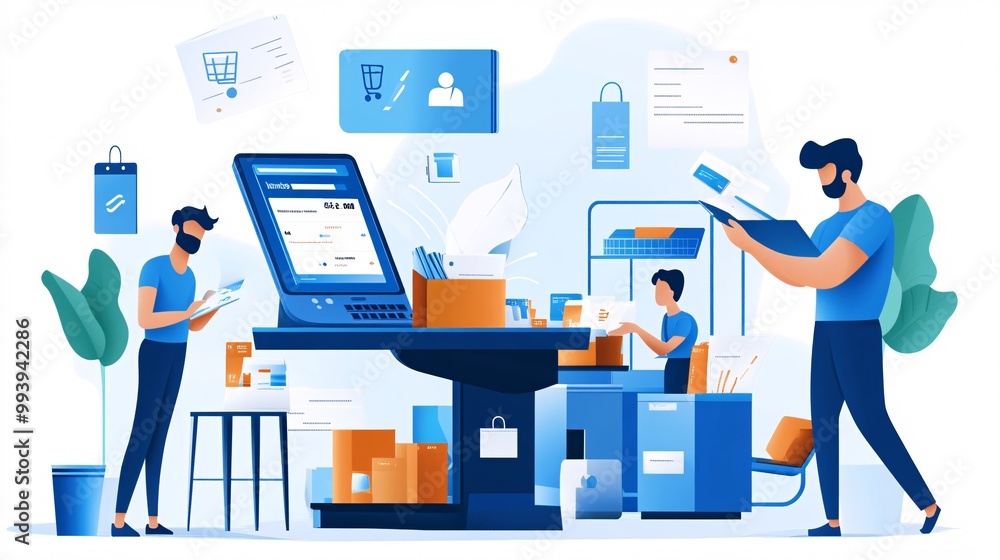 E-commerce order fulfillment and delivery process. E-commerce order fulfillment and delivery process.