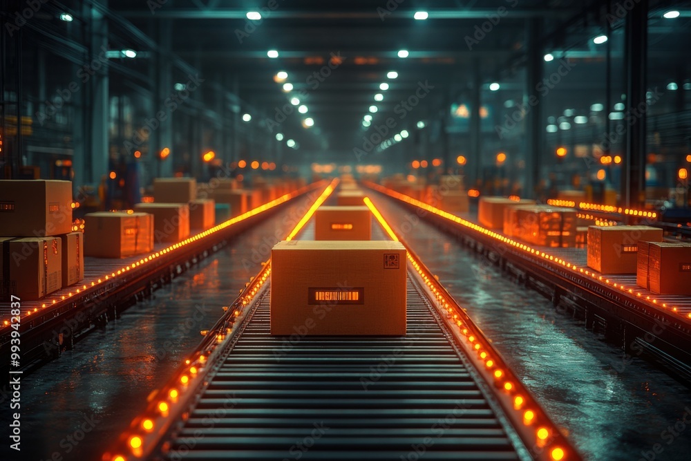 Conveyor Belt System in a Warehouse Setting Conveyor Belt System in a Warehouse Setting