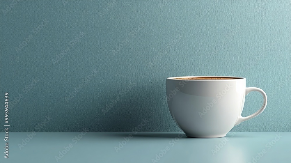 Minimalistic Coffee Cup on a Plain White Surface Perfect for Modern Lifestyle Imagery Minimalistic Coffee Cup on a Plain White Surface Perfect for Modern Lifestyle Imagery
