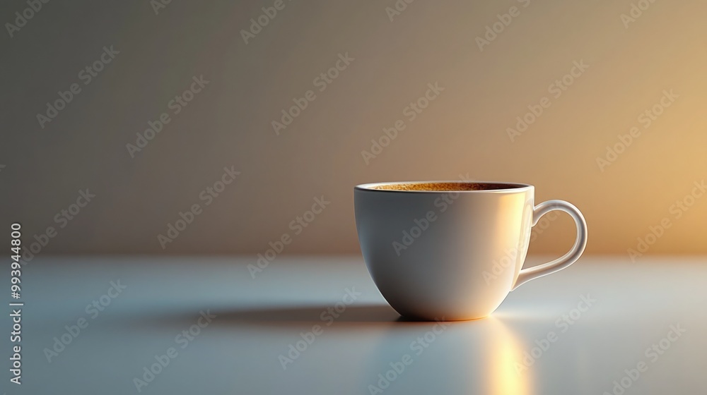 Minimalistic Coffee Cup on a Plain White Surface for Elegant Design and Marketing Minimalistic Coffee Cup on a Plain White Surface for Elegant Design and Marketing