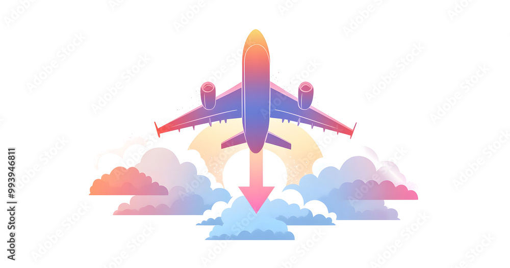 Dynamic Airplane in Flight Over Vibrant Abstract Sky design Dynamic Airplane in Flight Over Vibrant Abstract Sky design