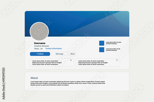 LinkedIn Social Media abstract wavy background Mockup Template Simple Page Profile