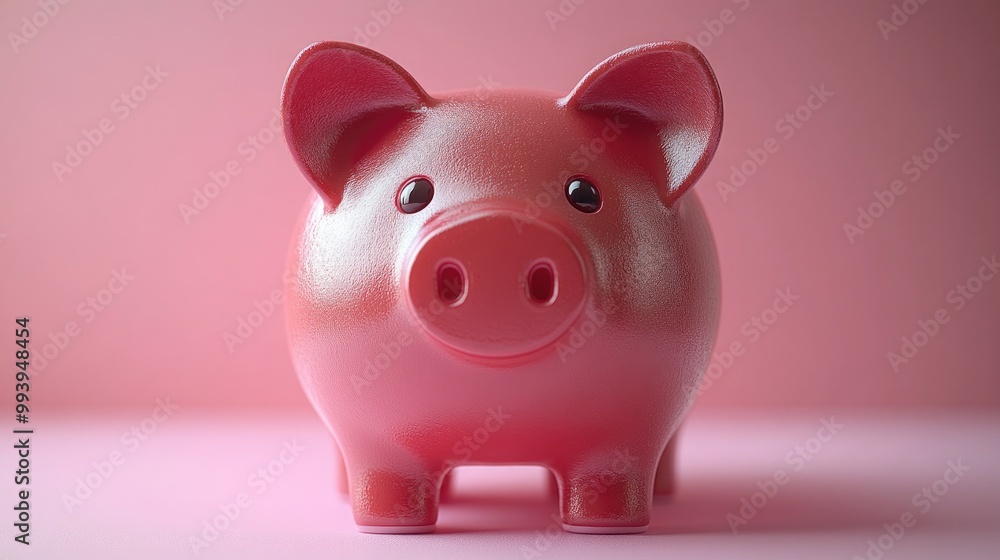 Savings Piggy Bank on Pastel Background: Ideal for Financial Management Concepts Savings Piggy Bank on Pastel Background: Ideal for Financial Management Concepts