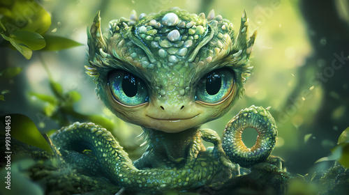 Baby gorgon - mythological, creature, animated, cute, kids art, fantasy, cryptid. Gorgon. Illustration