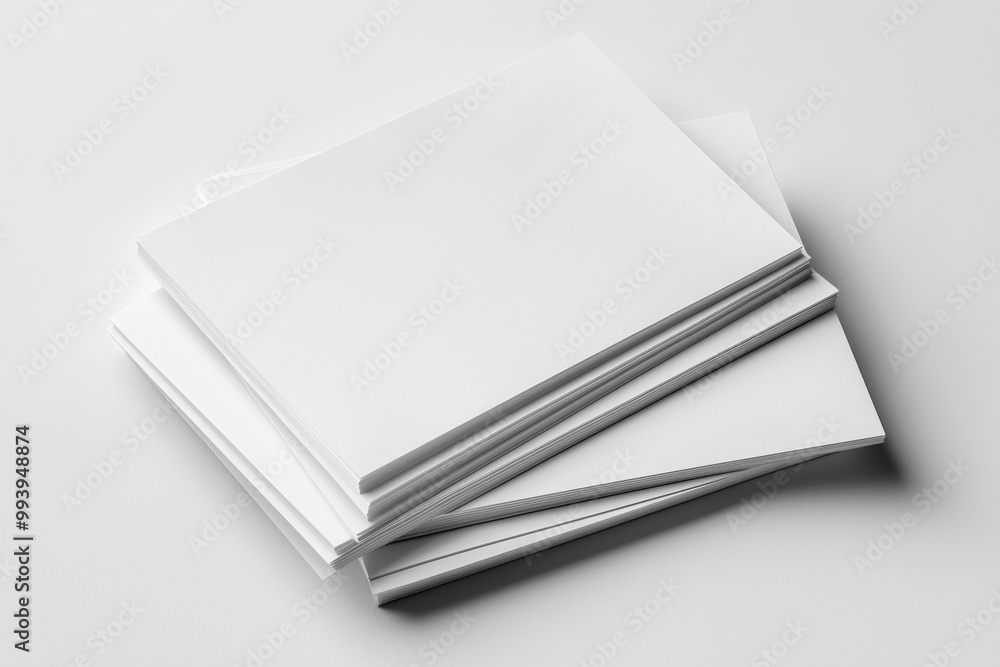 Blank A4 Stacked Paper Mockup isolated created with Generative AI Blank A4 Stacked Paper Mockup isolated created with Generative AI
