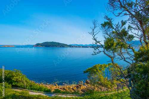 Wild shores with beaches, rocks and cliffs along the coast of northern Spain, September, 2024