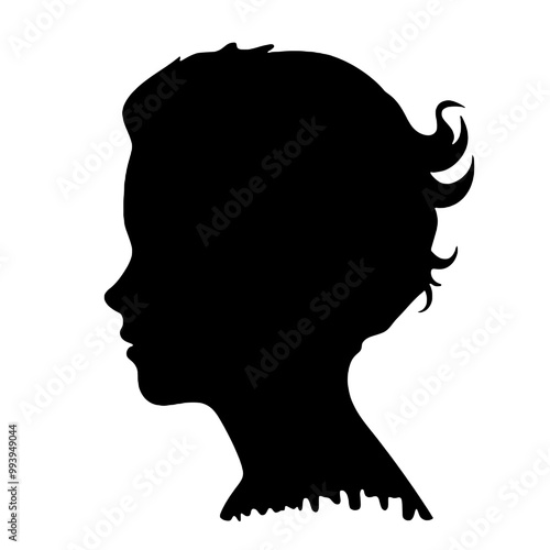 Unsettling Horror Face Silhouette Vector Illustration Transparent Background