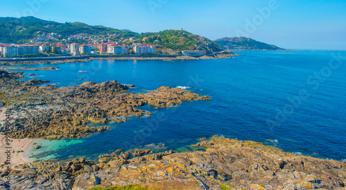 Wild shores with beaches, rocks and cliffs along the coast of northern Spain, September, 2024