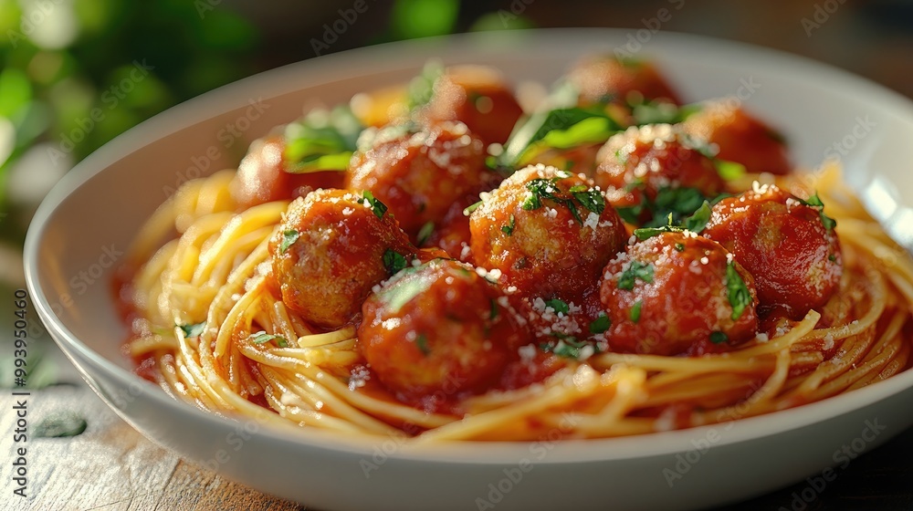 Delicious Spaghetti and Meatballs with Tomato Sauce Perfect for Italian Cuisine Lovers Delicious Spaghetti and Meatballs with Tomato Sauce Perfect for Italian Cuisine Lovers