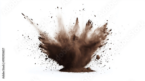 Dirt pile isolated on white background, with clipping path, 