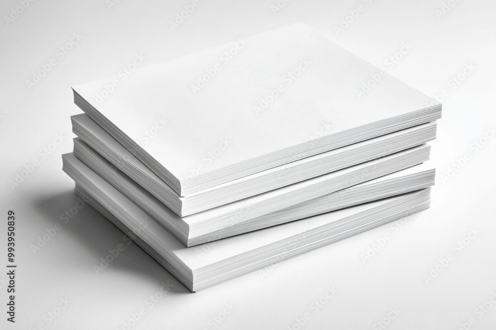 Blank A4 Stacked Paper Mockup isolated created with Generative AI Blank A4 Stacked Paper Mockup isolated created with Generative AI