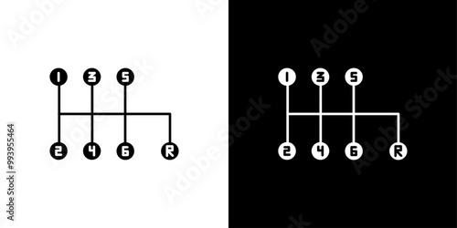 car manual shift lever icon set vector illustration