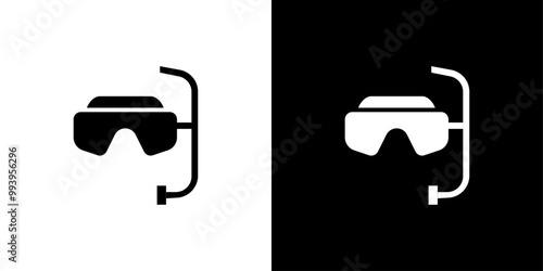 Diving mask icon set vector illustration