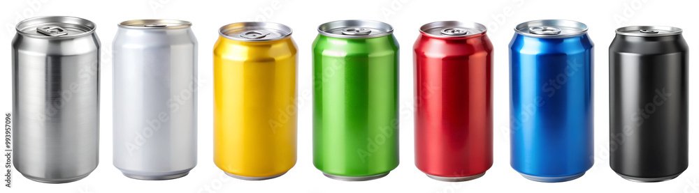 Set of multicolored aluminum drink cans on transparent background. Banner design Set of multicolored aluminum drink cans on transparent background. Banner design