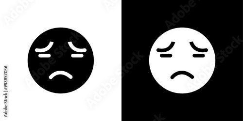 Guilty face emoji icon set vector illustration