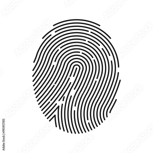 fingerprint lock secure security logo vector icon illustration