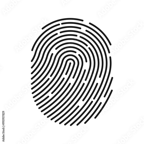finger print fingerprint lock secure security logo vector icon illustration