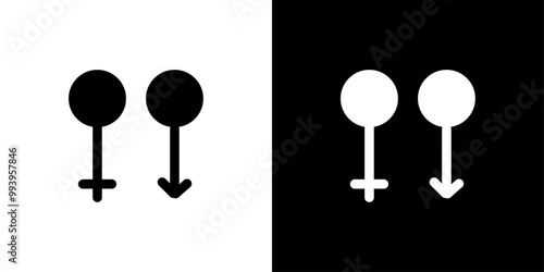 Male, female symbols icon set vector illustration